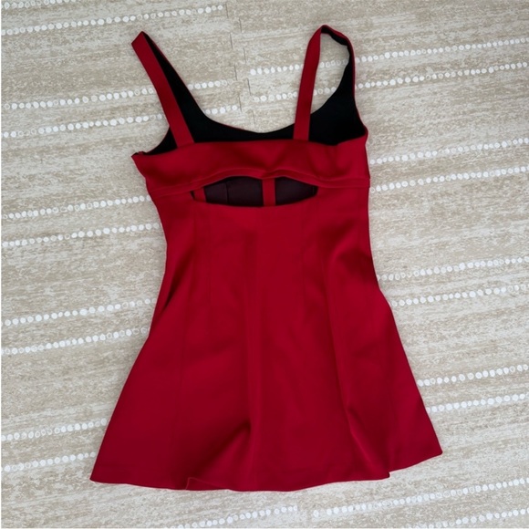 Zara Vibrant Red Bodycon Mini Dress Cutout Back Y2K Valentine Party - Picture 5 of 7